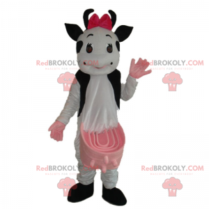 Kráva maskot s růžovou mašlí - Redbrokoly.com