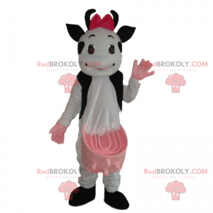 Mascotte de vachette avec nœud rose - Redbrokoly.com