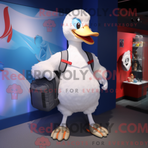 Hvit svanemaskotdraktfigur...