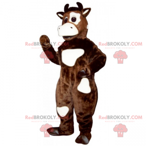 Mascotte della mucca con il punto dell'occhio - Redbrokoly.com