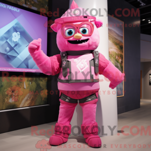 Costume mascotte de Pink...