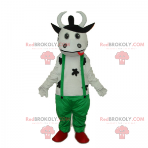 Mascote vaca de macacão - Redbrokoly.com