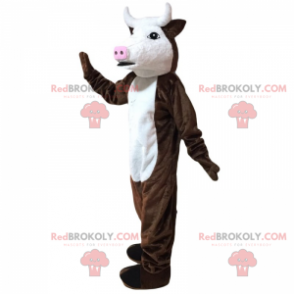 Mascota de vaca marrón con nariz rosada - Redbrokoly.com