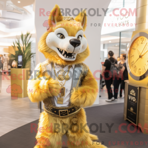 Goldener Wolf Maskottchen...
