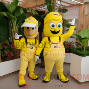 Fantasia de mascote de baa com macacão e smartwatches - Mascotes de banana - REBROKO_265107 - RedBrokoly.com