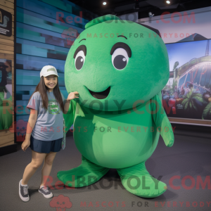 Personaggio mascotte verde...