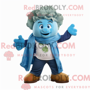 Sky Blue Blomkål maskot...