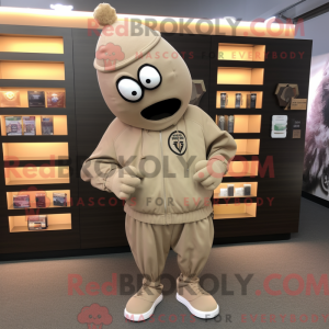 Tan Grenade mascottekostuum...
