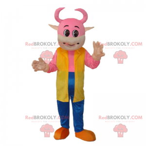 Mascotte de vachette rose en jean - Redbrokoly.com