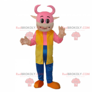 Rosa Kuhmaskottchen in Jeans - Redbrokoly.com