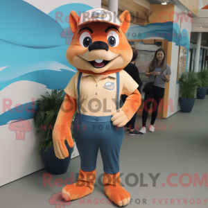 Tan Salmon maskot kostume...