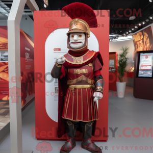 Maroon Roman Soldier mascot...