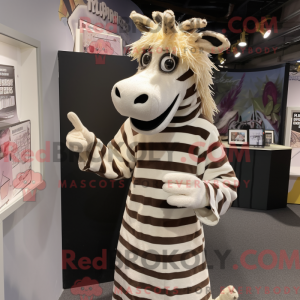 Cream Zebra maskot kostyme...