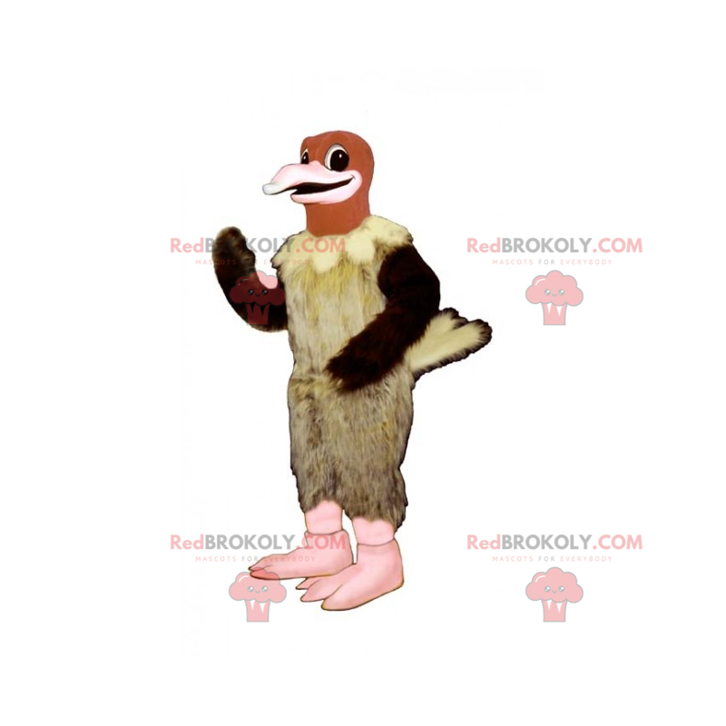 Mascote abutre bege e preto - Redbrokoly.com