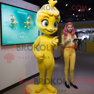 Yellow Mermaid mascot...