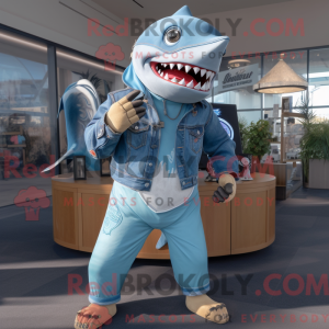 Himmelblå Megalodon máscara...