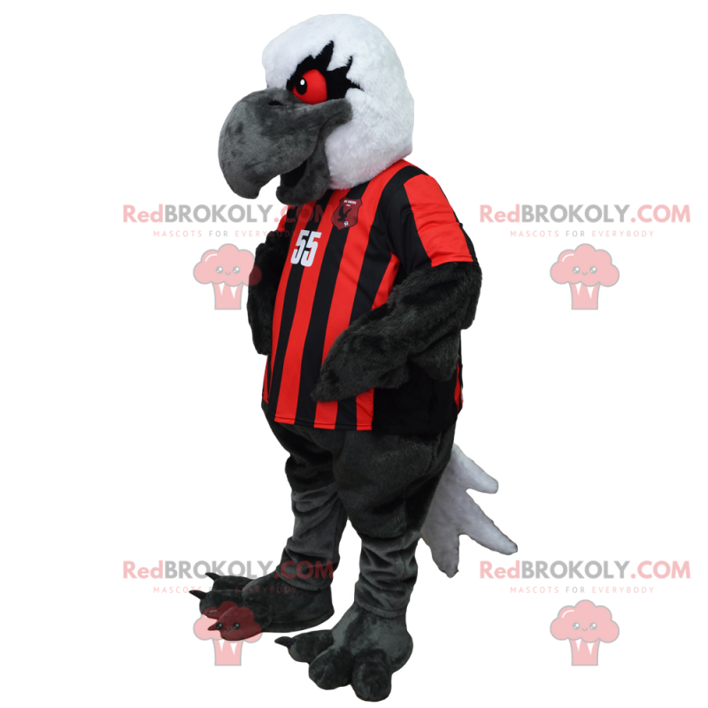 Mascotte de vautour en maillot de soccer - Redbrokoly.com