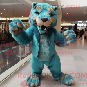 Blauwgroen Smilodon...
