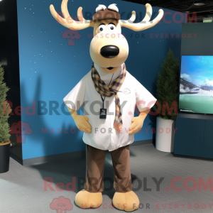 Cream Elk maskot kostume...