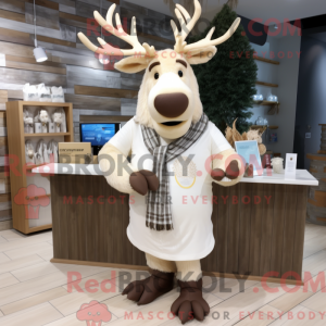 Cream Elk maskot kostume...