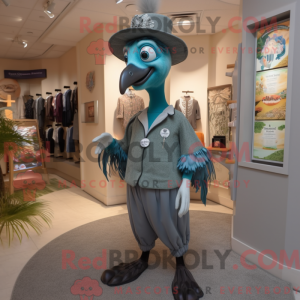 Grå påfugl maskot kostyme...