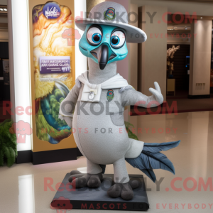 Grå påfugl maskot kostyme...