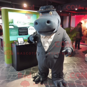 Mascotte d hippopotame noir...