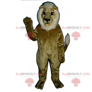 Leeuw mascotte met witte manen - Redbrokoly.com