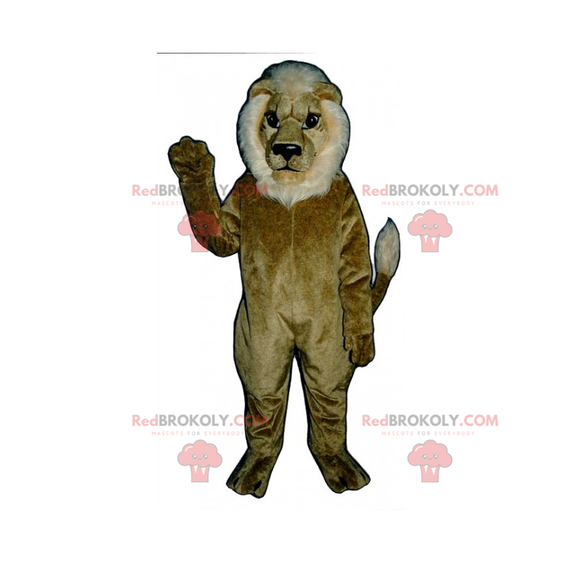 Lion maskot med hvid manke - Redbrokoly.com