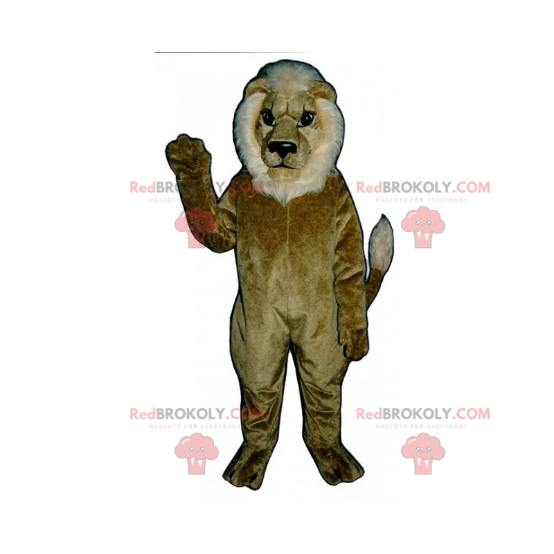 Mascotte de lion a la crinière blanche - Redbrokoly.com