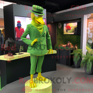 Lime Green Roosters mascot...