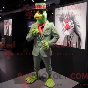 Lime Green Roosters mascot...