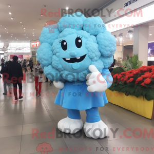 Sky Blue Blomkål maskot...