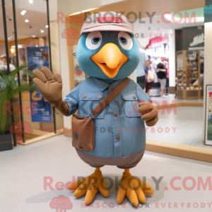 Brun Pigeon maskot kostume...