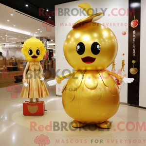 Gold Cherry mascottekostuum...