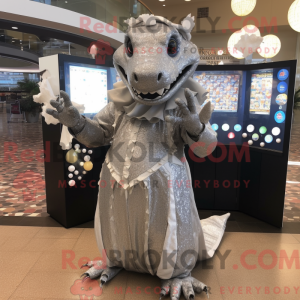 Silver Komodo Dragon mascot...