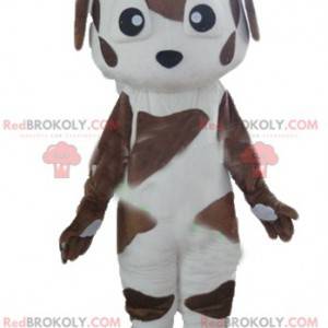Flekkete brun og hvit hundemaskot - Redbrokoly.com