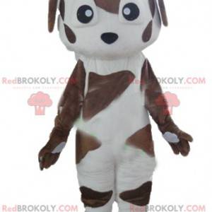 Mascote cachorro marrom e branco manchado - Redbrokoly.com