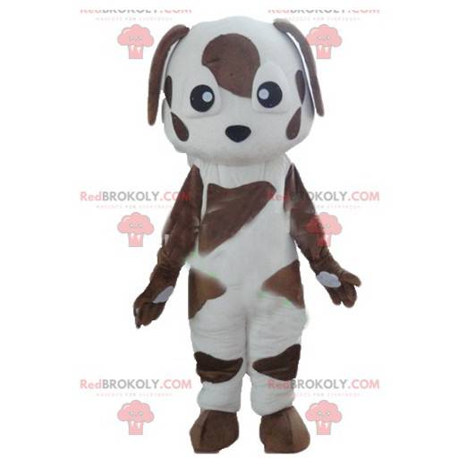 Plettet brun og hvid hundemaskot - Redbrokoly.com