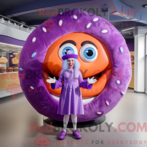 Paars Donut mascottekostuum...