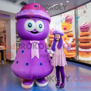 Paars Donut mascottekostuum...