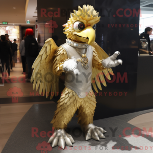 Gold Harpy maskot drakt...
