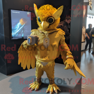 Gold Harpy maskot drakt...