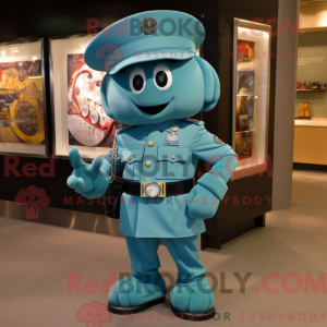 Teal Soldier Maskottchen...