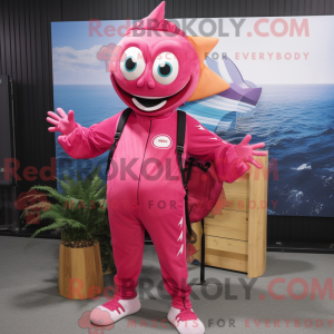 Magenta Tuna Maskottchen...