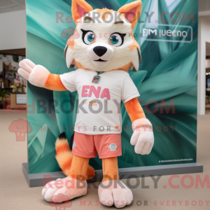 Peach Lynx-maskotdraktfigur...