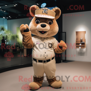 Tan Police Officer mascot...