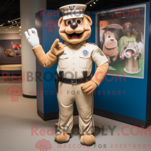 Tan Police Officer mascot...