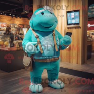Turquoise Walrus mascot...