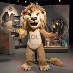 Tan Smilodon maskot kostume...